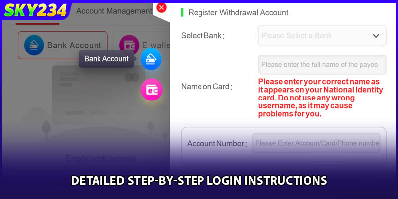 Detailed step-by-step login instructions